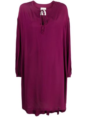 Semicouture tie-fastened flared dress - Purple