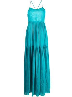 Semicouture tiered maxi dress - Blue
