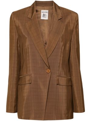 Semicouture tonal check-pattern single-breasted blazer - Brown