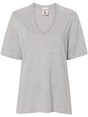 Semicouture V-neck cotton T-shirt - Grey