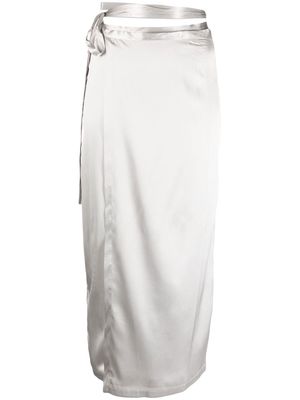 Semicouture waist-tied midi skirt - Grey
