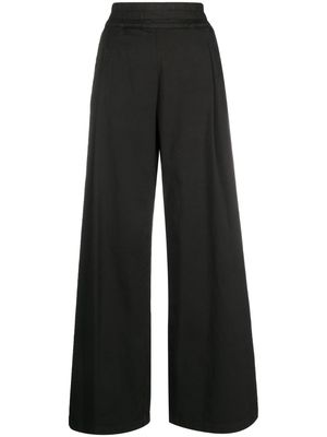 Semicouture wide-leg elasticated-waist trousers - Black