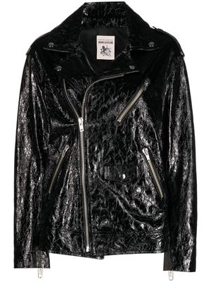 Semicouture zip-detail leather jacket - Black