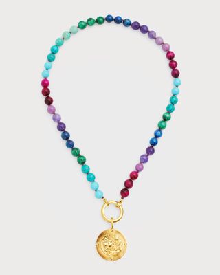 Semiprecious Rainbow Charm Necklace