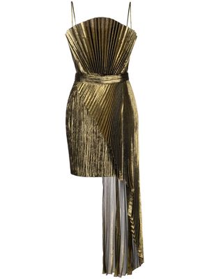 Semsem asymmetric-design sleeveless minidress - Gold