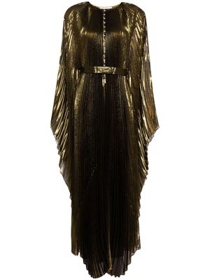 Semsem crystal-embellished plissé maxi dress - Gold