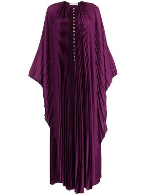 Semsem crystal-embellished plissé midi dress - Purple