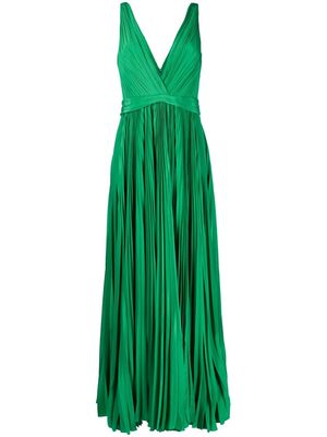 Semsem fully-pleated sleeveless dress - Green