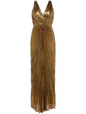 Semsem sequin-embellished sleeveless gown - Gold