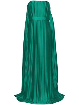 Semsem sweetheart-neck charmeuse gown - GREEN