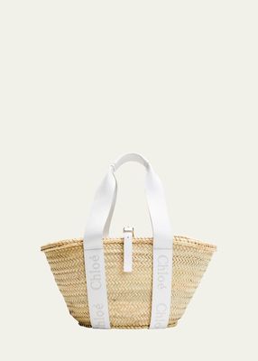Sense Basket Bag in Raffia and Leather