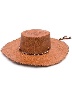 Sensi Studio braided band wide-brim hat - Brown