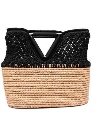 Sensi Studio colour-block beach basket - Brown
