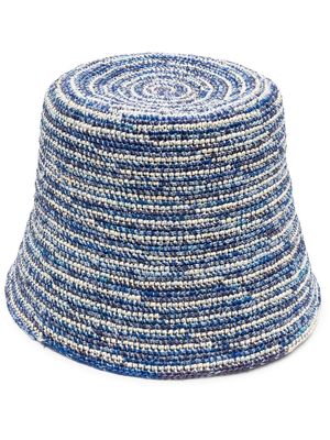 Sensi Studio Lampshade woven bucket hat - Blue