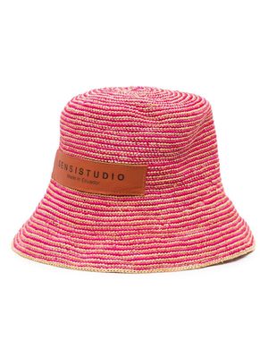 Sensi Studio logo-patch interwoven-design bucket hat - Pink