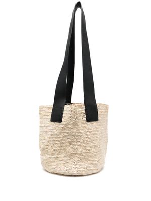 Sensi Studio long-handle woven-straw tote bag - Neutrals