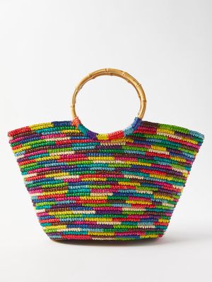 Sensi Studio - Medium Bamboo-handle Straw Basket Bag - Womens - Multi