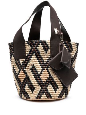 Sensi Studio wicker-woven design tote bag - Neutrals