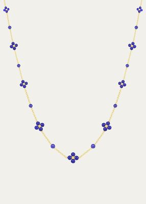 Sequence 18K Yellow Gold Lapis Cluster Necklace