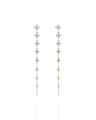 Sequence Long 18k Gold Diamond Earrings