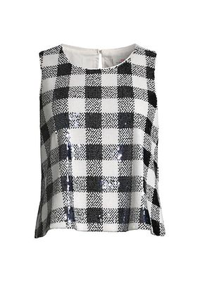 Sequin Check Shell Top