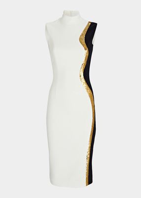 Sequin Detail Midi Dress