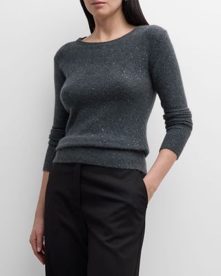Sequin-Embellished Crewneck Sweater