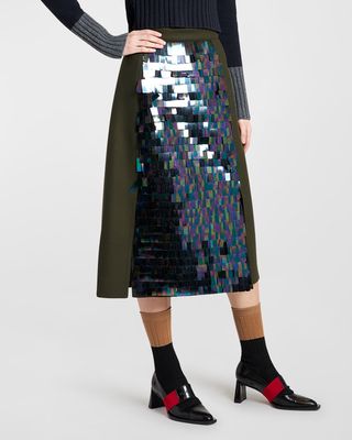 Sequin Embellished Midi Skirt