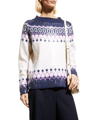 Sequin Fair Isle Knit Sweater