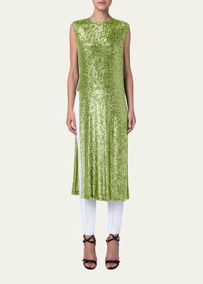 Sequin Long Tunic with Side Slits