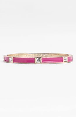 Sequin Small Crystal Station Enamel Bangle in Fuchsia/Gold