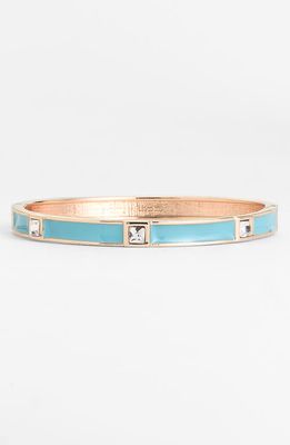 Sequin Small Crystal Station Enamel Bangle in Turquoise/Gold