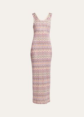 Sequined Chevron Maxi Dress