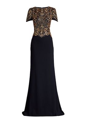 Sequined Crepe Gown