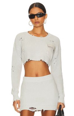 SER.O.YA Cropped Devin Sweater in Grey