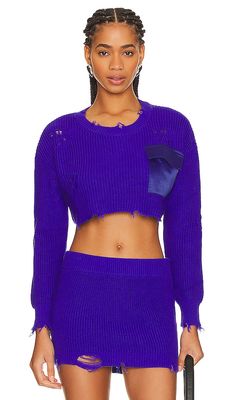 SER.O.YA Cropped Devin Sweater in Purple