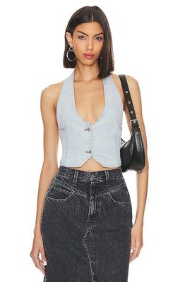 SER.O.YA Manny Denim Vest in Blue