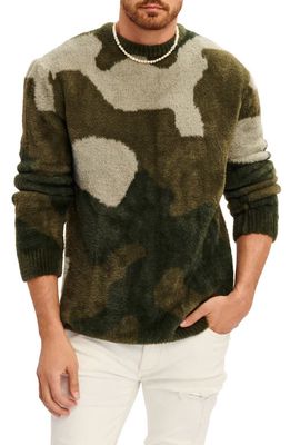 SER.O.YA Troy Camo Faux Fur Sweater in Green Camo