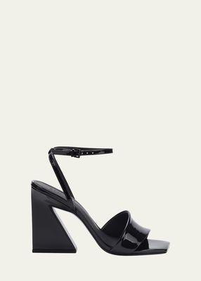 Serafina Patent Leather Block-Heel Sandals