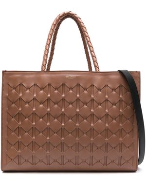 Serapian 1928 Mosaico leather tote bag - Brown