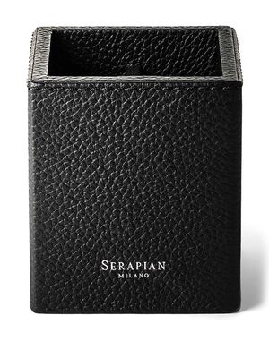 Serapian Cachemire leather pen pot - Black