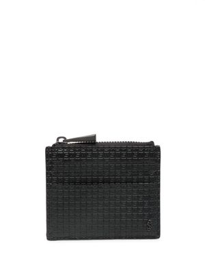 Serapian check-pattern leather card holder - Black