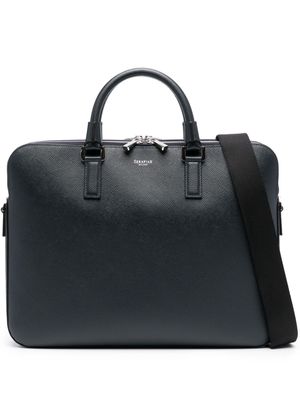 Serapian grained leather briefcase - Blue