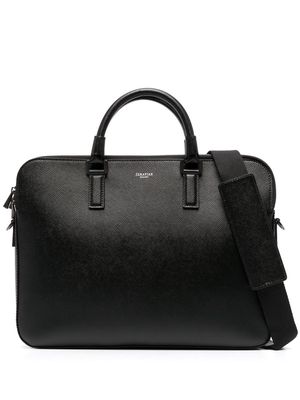 Serapian leather laptop bag - Black