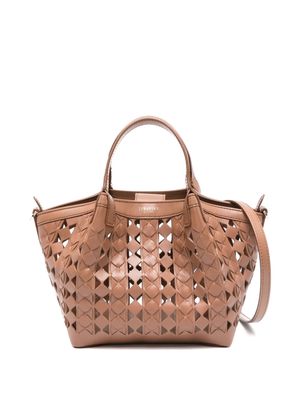 Serapian mini Secret Mosaico leather tote bag - Brown