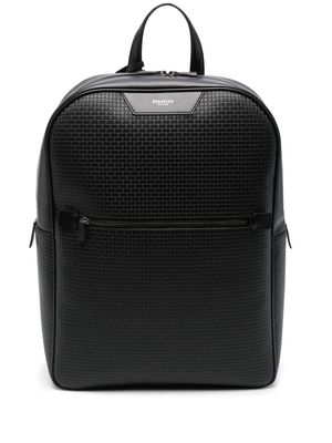 Serapian monogram-pattern leather backpack - Black