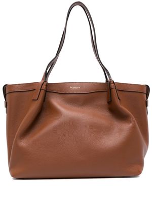 Serapian small Secret leather tote bag - Brown