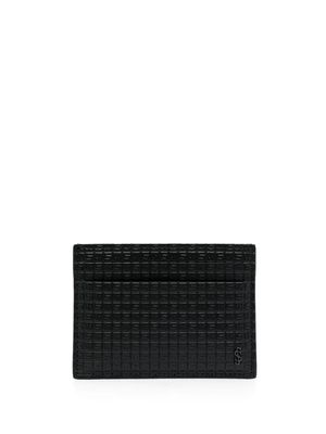 Serapian Stepan logo-plaque leather cardholder - Black