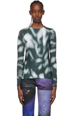 Serapis Black & White Recycled Polyester Long Sleeve T-Shirt