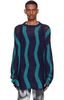 Serapis Navy Cotton Sweater